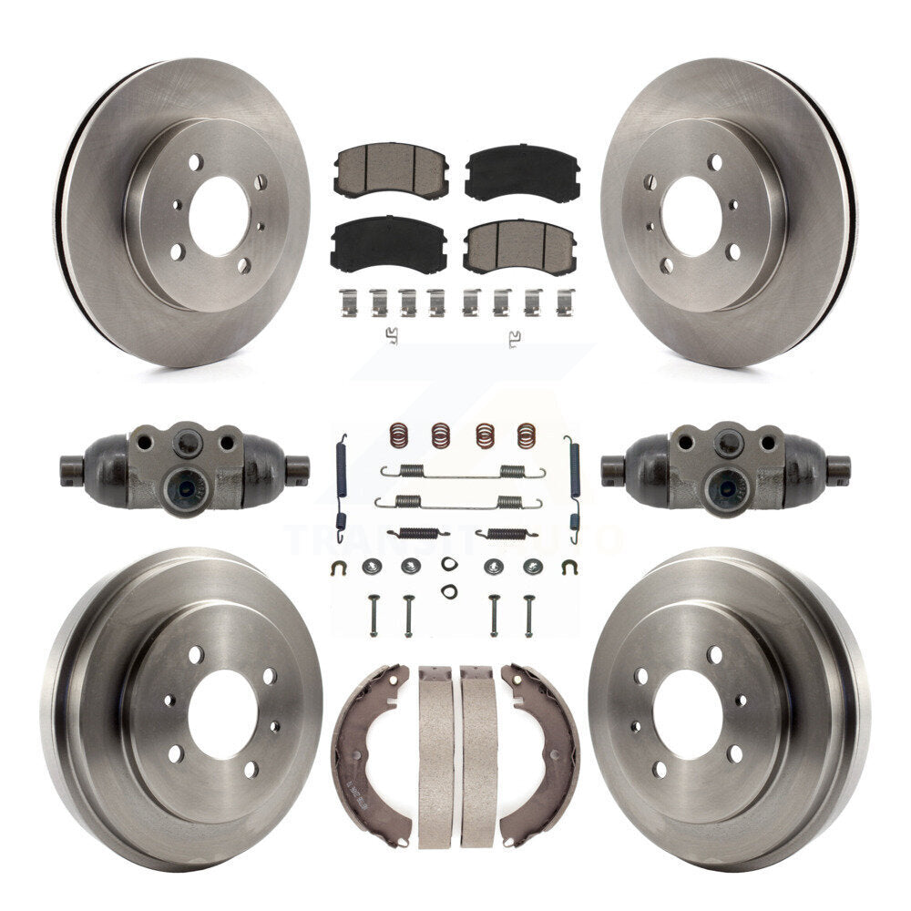 Front Rear Disc Brake Rotors Ceramic Pads And Drum Kit (9Pc) For Mitsubishi Lancer K8C-103790