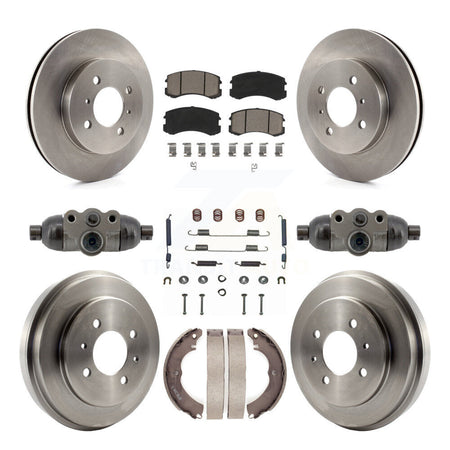 Front Rear Disc Brake Rotors Ceramic Pads And Drum Kit (9Pc) For Mitsubishi Lancer K8C-103790
