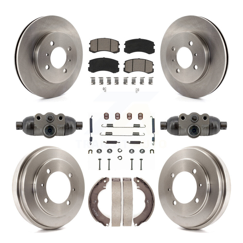 Front Rear Disc Brake Rotors Ceramic Pads And Drum Kit (9Pc) For Mitsubishi Lancer ES K8C-103791