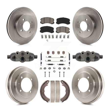 Front Rear Disc Brake Rotors Ceramic Pads And Drum Kit (9Pc) For Mitsubishi Lancer ES K8C-103791