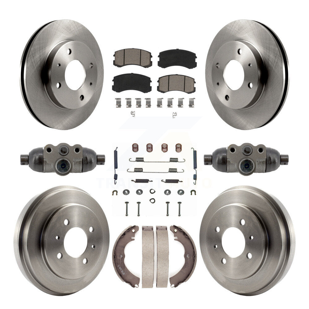 Front Rear Disc Brake Rotors Ceramic Pads And Drum Kit (9Pc) For Mitsubishi Lancer K8C-103792