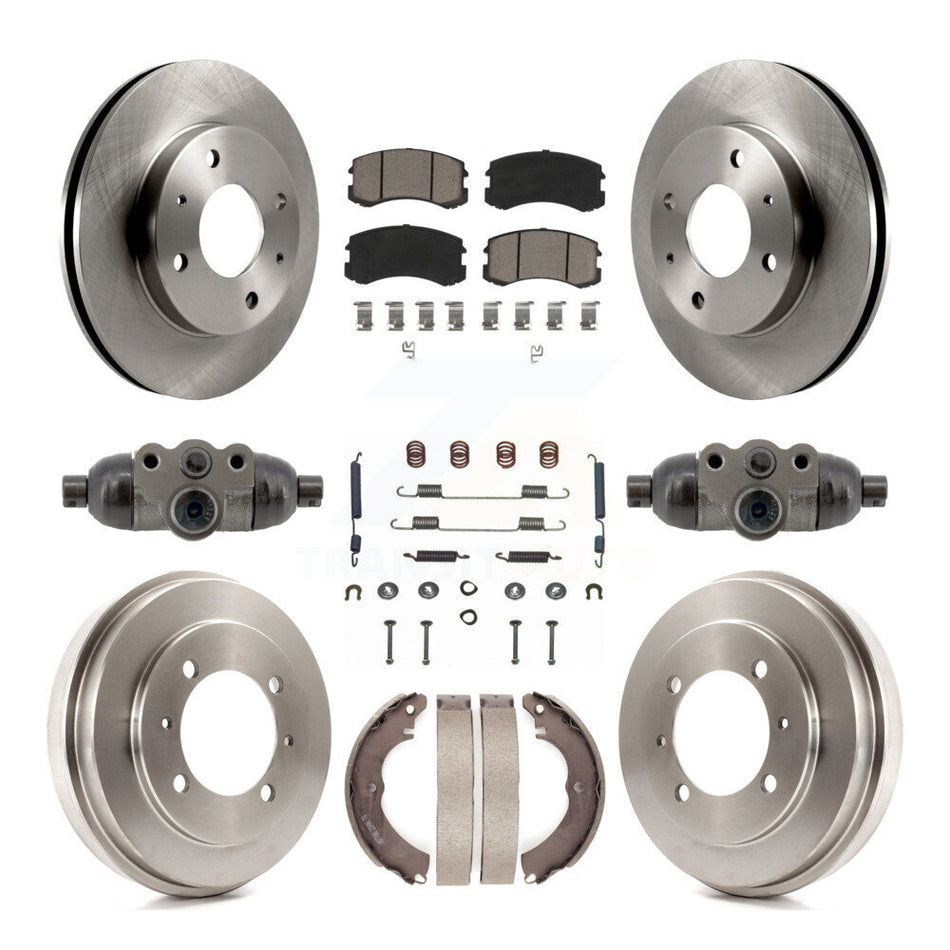 Front Rear Disc Brake Rotors Ceramic Pads And Drum Kit (9Pc) For Mitsubishi Lancer K8C-103793