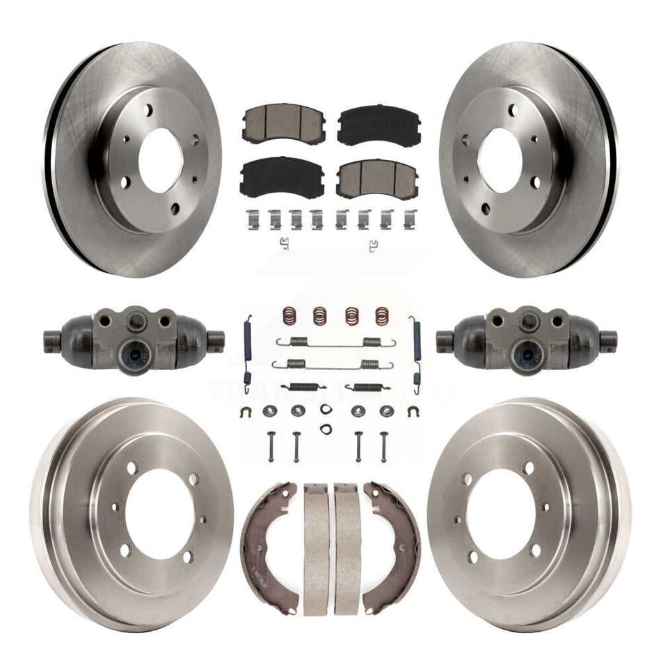 Front Rear Disc Brake Rotors Ceramic Pads And Drum Kit (9Pc) For Mitsubishi Lancer K8C-103793