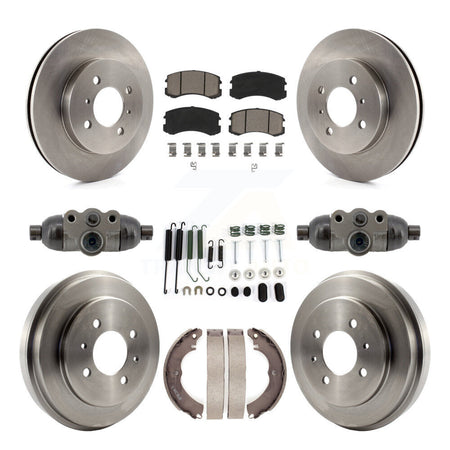 Front Rear Brake Rotor Ceramic Pad & Drum Kit (9Pc) For 2007 Mitsubishi Lancer LS Diamond K8C-103795