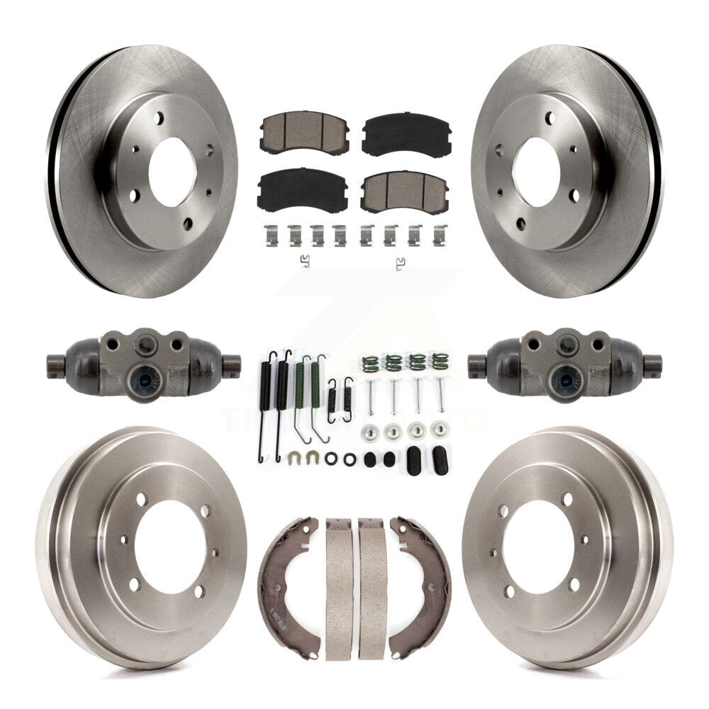 Front Rear Brake Rotor Ceramic Pad & Drum Kit (9Pc) For 2007 Mitsubishi Lancer LS Diamond K8C-103796