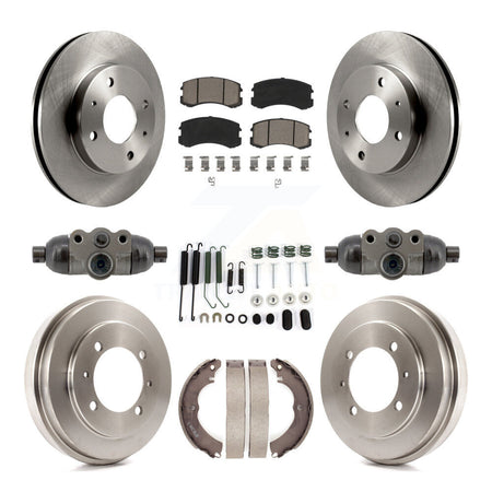 Front Rear Brake Rotor Ceramic Pad & Drum Kit (9Pc) For 2007 Mitsubishi Lancer LS Diamond K8C-103796