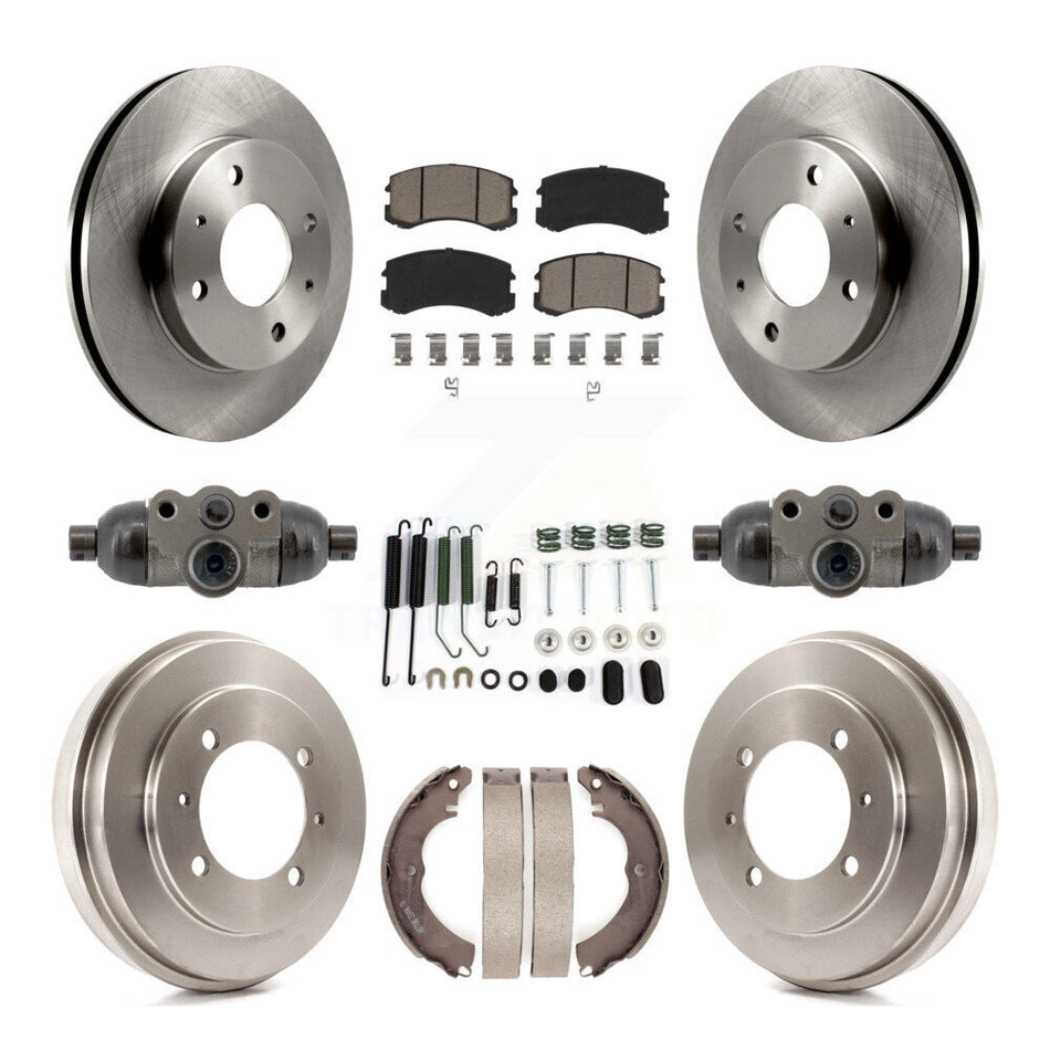 Front Rear Brake Rotor Ceramic Pad & Drum Kit (9Pc) For 2007 Mitsubishi Lancer LS Diamond K8C-103796