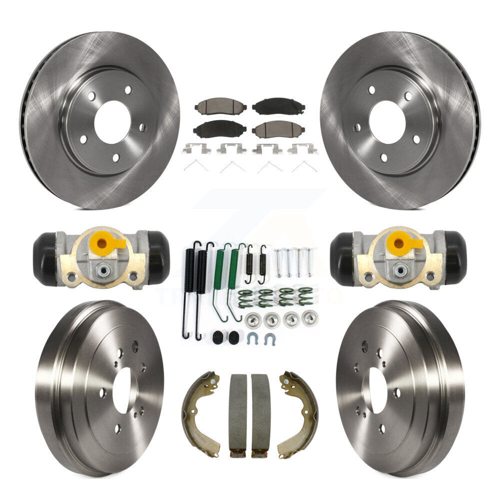 Front Rear Brake Rotor Ceramic Pad Drum Kit (9Pc) For Nissan NV200 Chevrolet City Express K8C-103797