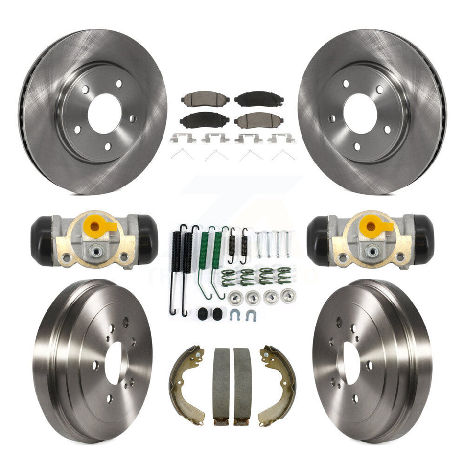 Front Rear Brake Rotor Ceramic Pad Drum Kit (9Pc) For Nissan NV200 Chevrolet City Express K8C-103797