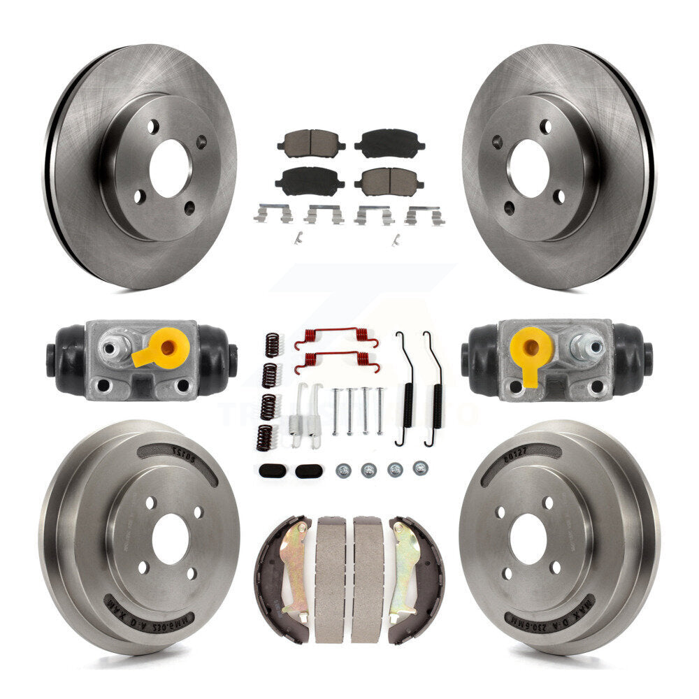 Front Rear Disc Brake Rotors Ceramic Pad & Drum Kit (9Pc) For Chevrolet Cobalt Pontiac G5 K8C-103799
