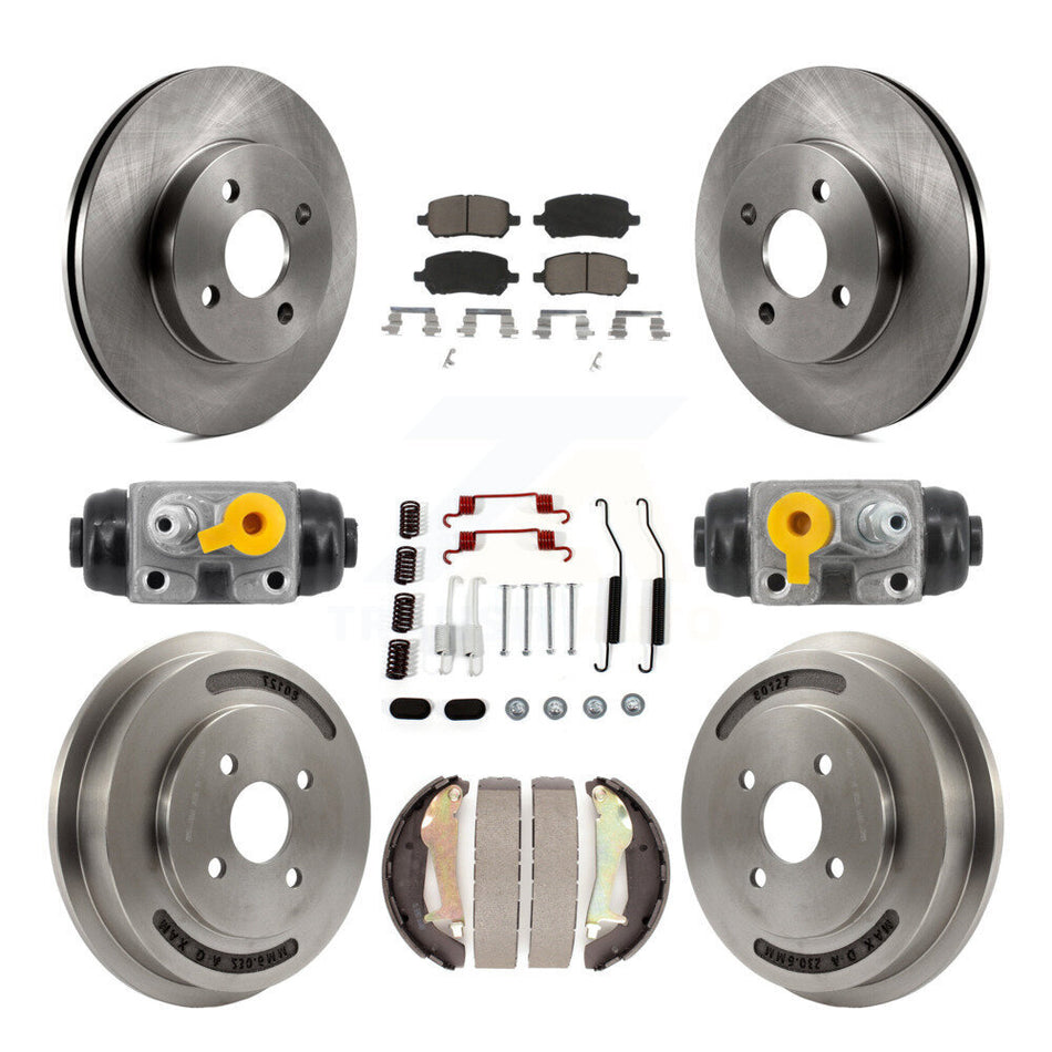 Front Rear Disc Brake Rotors Ceramic Pad & Drum Kit (9Pc) For Chevrolet Cobalt Pontiac G5 K8C-103799