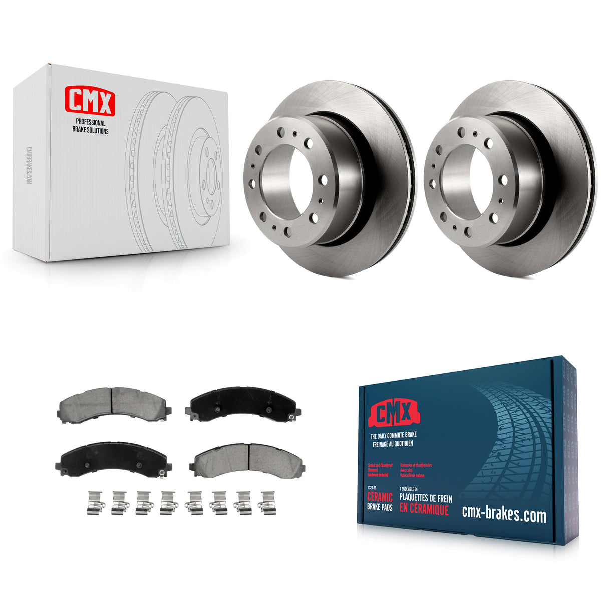 Rear Disc Brake Rotors And Ceramic Pads Kit For 2020-2021 Ram 3500 With Dual Wheels K8C-103821