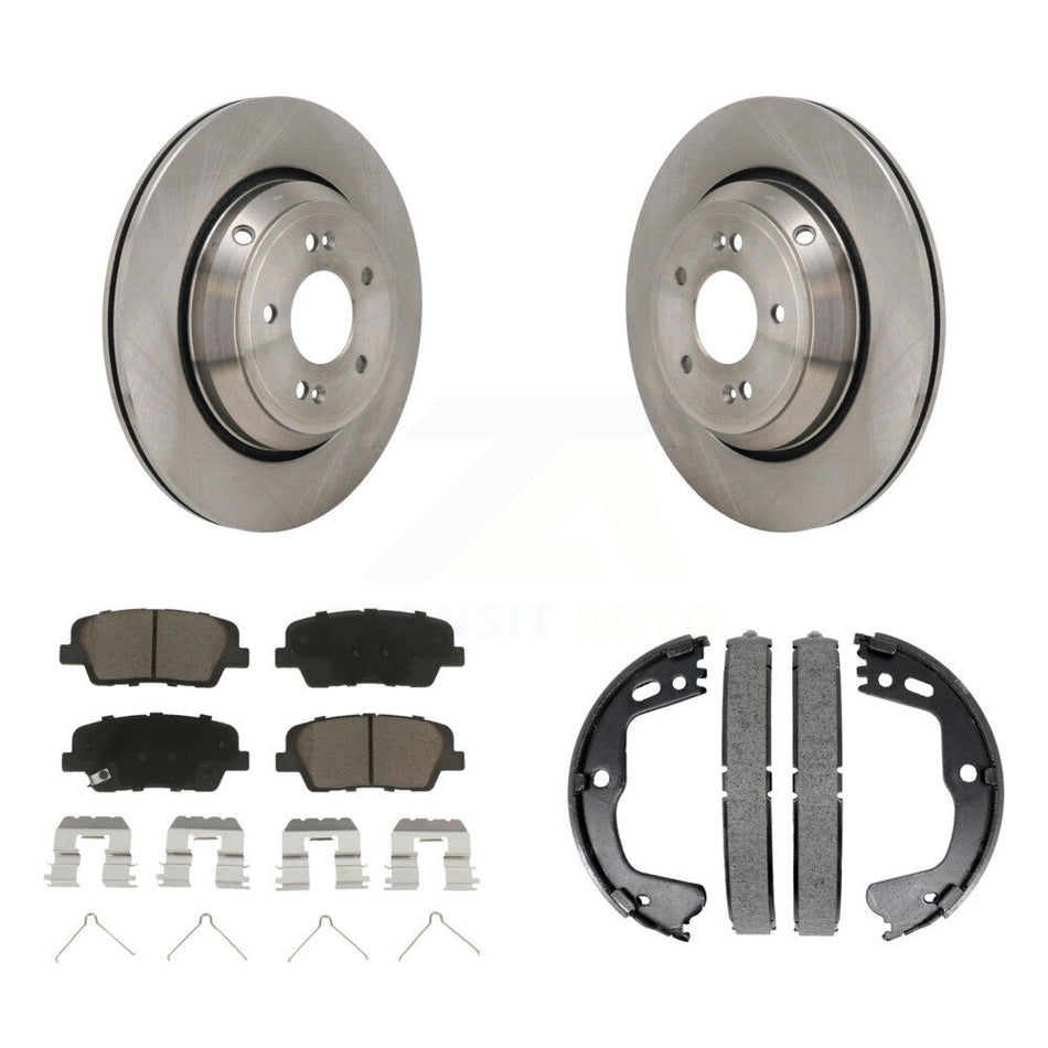 Rear Disc Rotors Ceramic Pads And Parking Brake Shoes Kit For 2018-2020 Genesis G80 3.3L K8C-103842