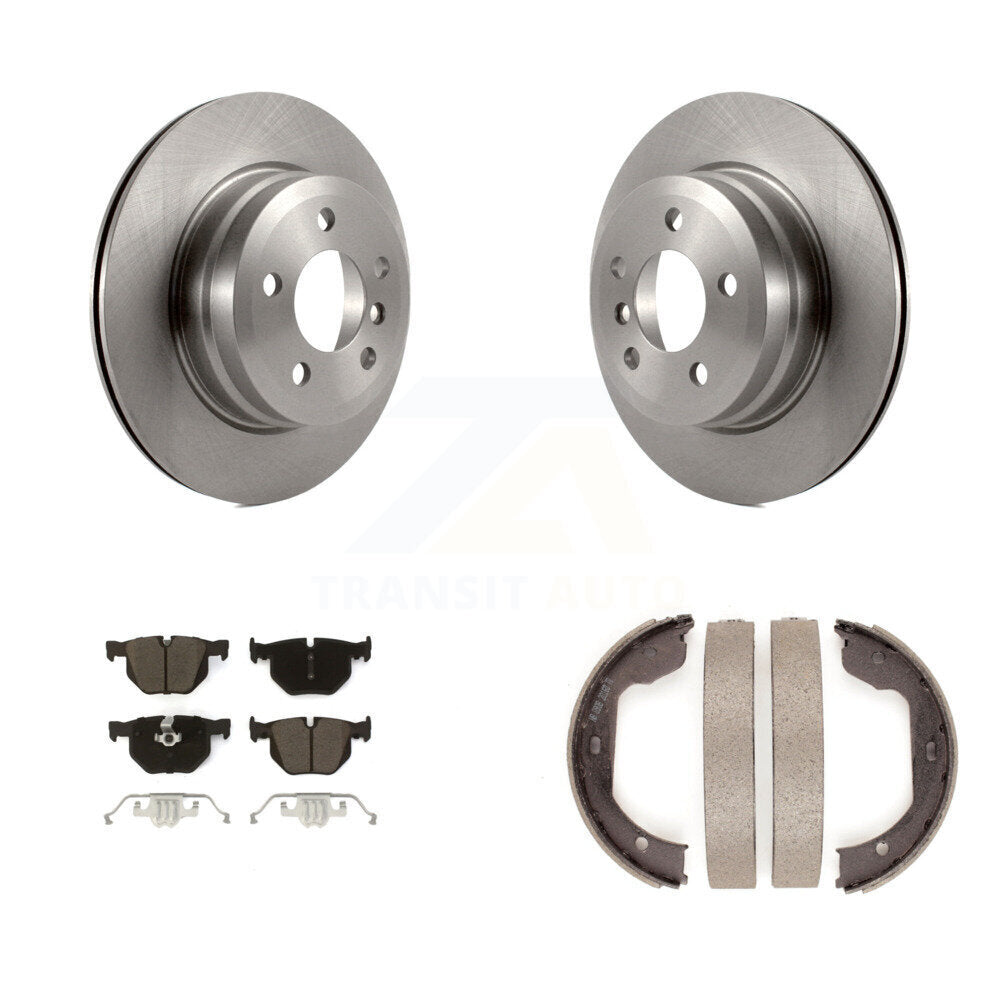 Rear Disc Rotors Ceramic Pads And Parking Brake Shoes Kit For BMW X5 X6 K8C-103848