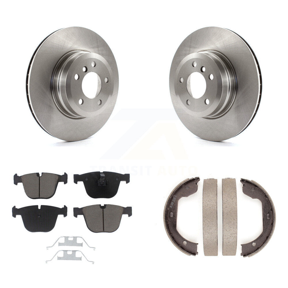 Rear Disc Rotors Ceramic Pads And Parking Brake Shoes Kit For BMW X5 X6 K8C-103849
