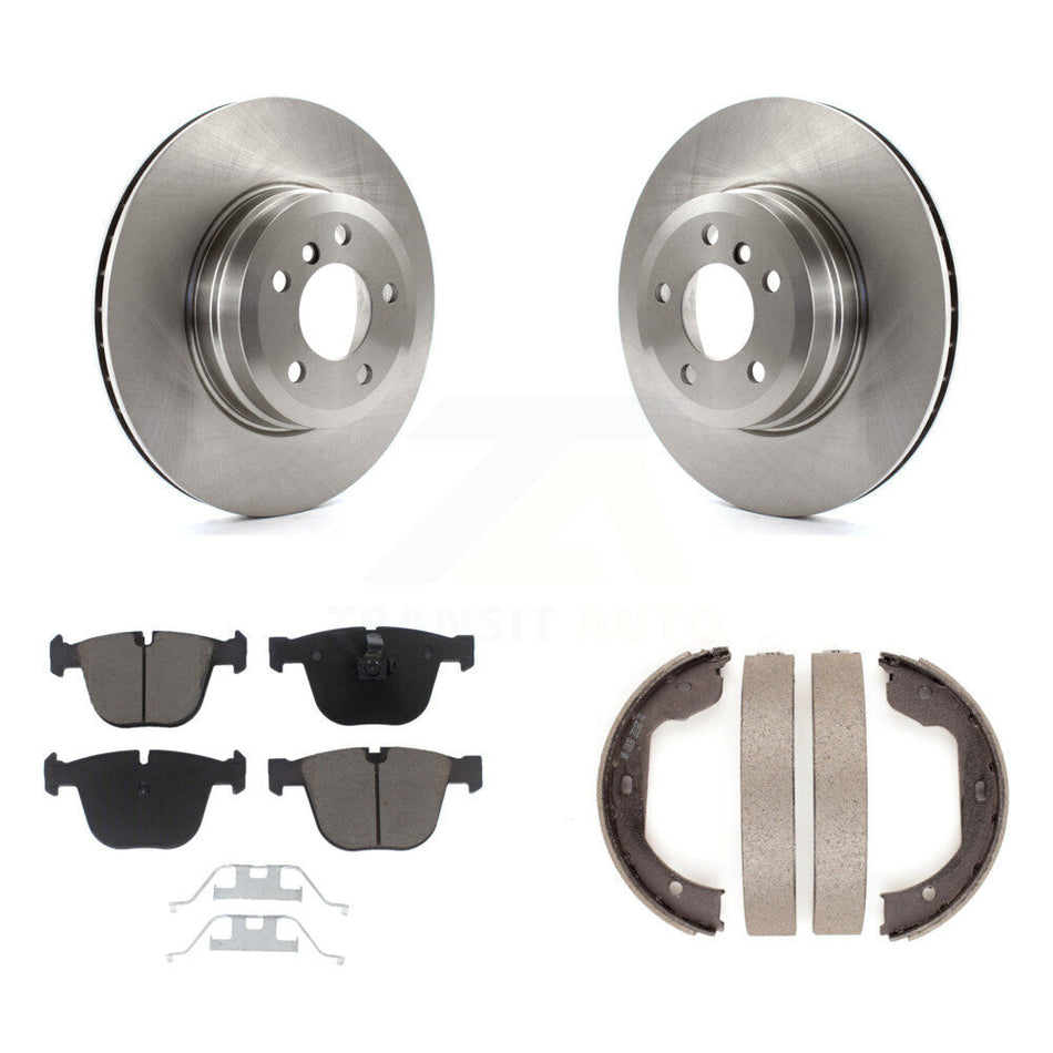 Rear Disc Rotors Ceramic Pads And Parking Brake Shoes Kit For BMW X5 X6 K8C-103849