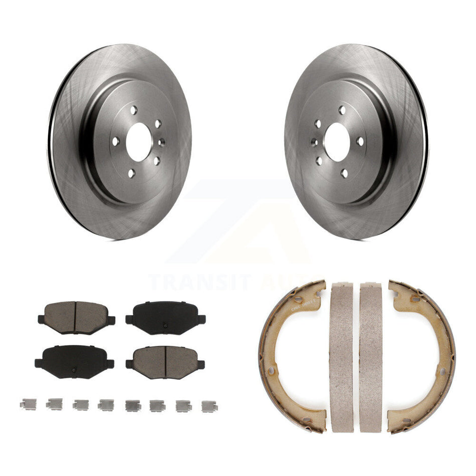 Rear Disc Rotors Ceramic Pads And Parking Brake Shoes Kit For Lincoln MKT K8C-103861
