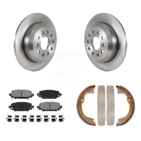Rear Disc Rotors Ceramic Pads & Parking Brake Shoes Kit For 2018-2020 Jeep Wrangler Sport K8C-103864