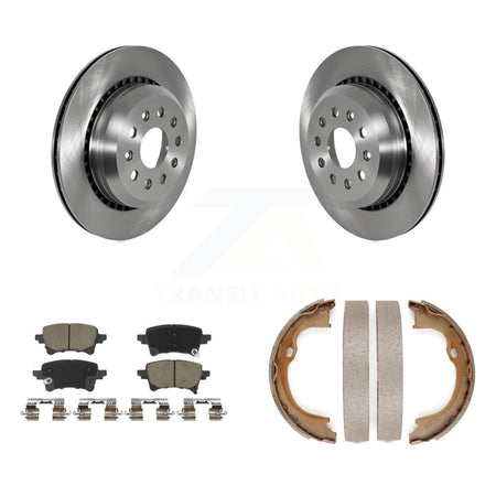 Rear Disc Rotors Ceramic Pads And Parking Brake Shoes Kit For Jeep Wrangler Gladiator K8C-103865