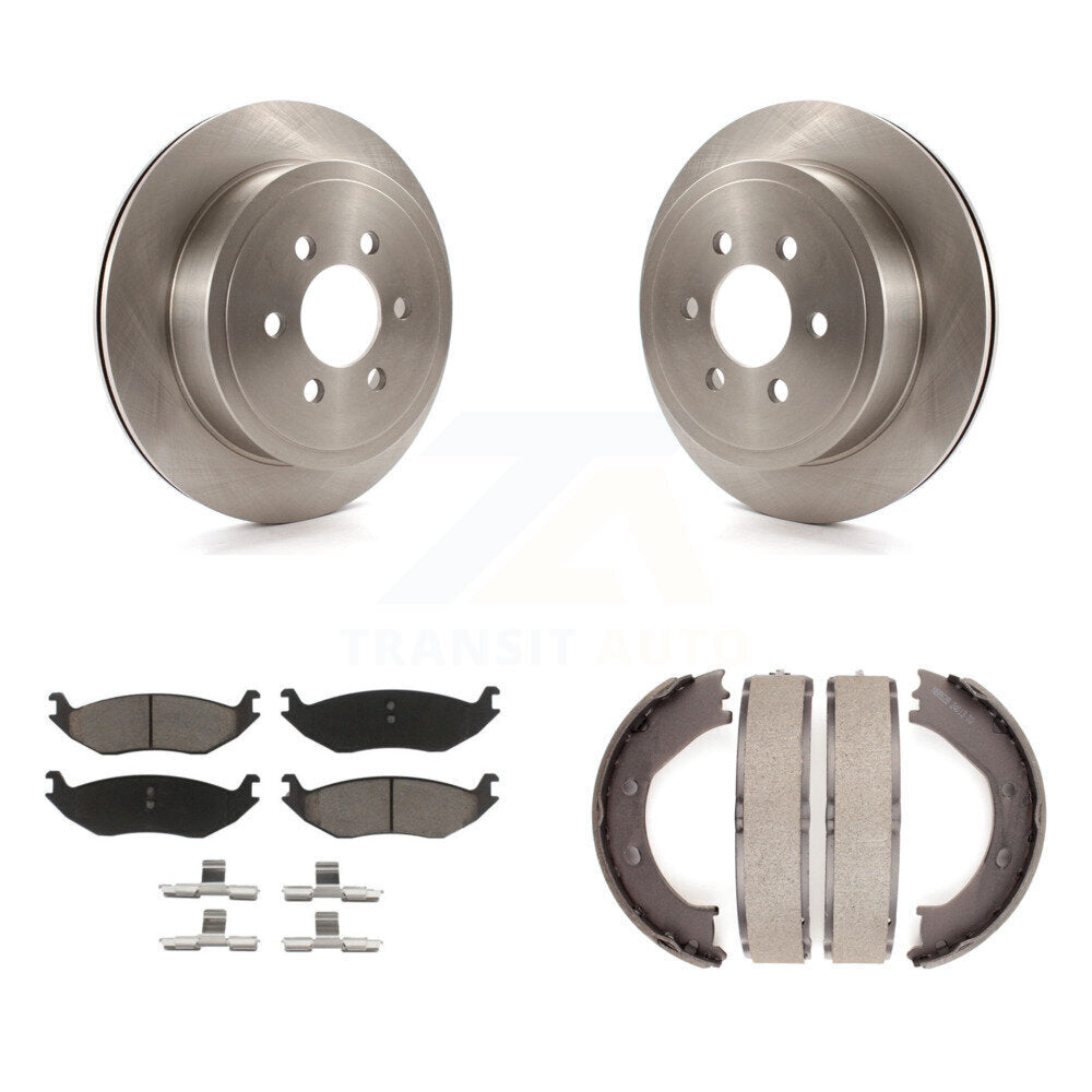 Rear Disc Rotors Ceramic Pads And Parking Brake Shoes Kit For 2003 Dodge Durango K8C-103890