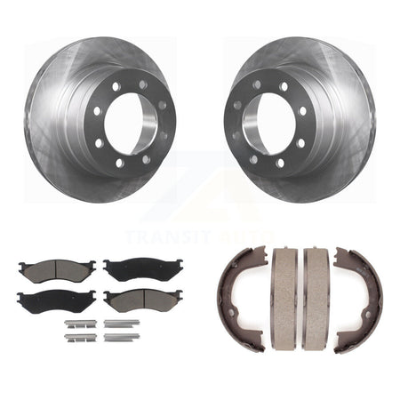 Rear Disc Rotors Ceramic Pads Parking Shoes Kit For 2007 Dodge Ram 1500 With 5 Lug Wheels K8C-103892