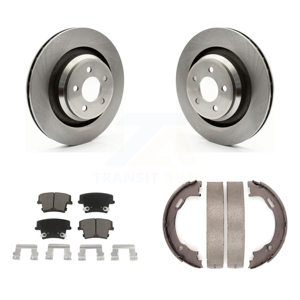 Rear Disc Rotors Ceramic Pads Parking Shoes Kit For Dodge Charger R T Scat Pack with 6.4L K8C-103897