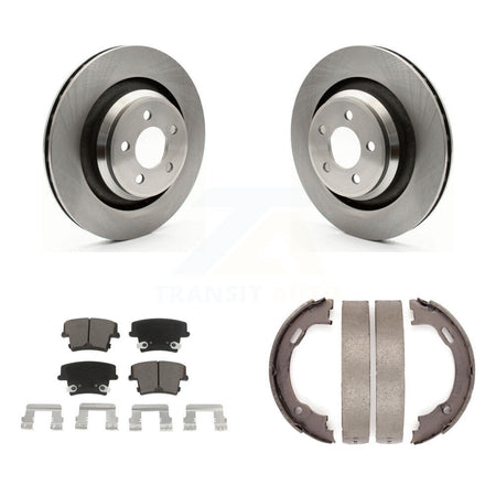 Rear Disc Rotors Ceramic Pads Parking Shoes Kit For Dodge Charger R T Scat Pack with 6.4L K8C-103897