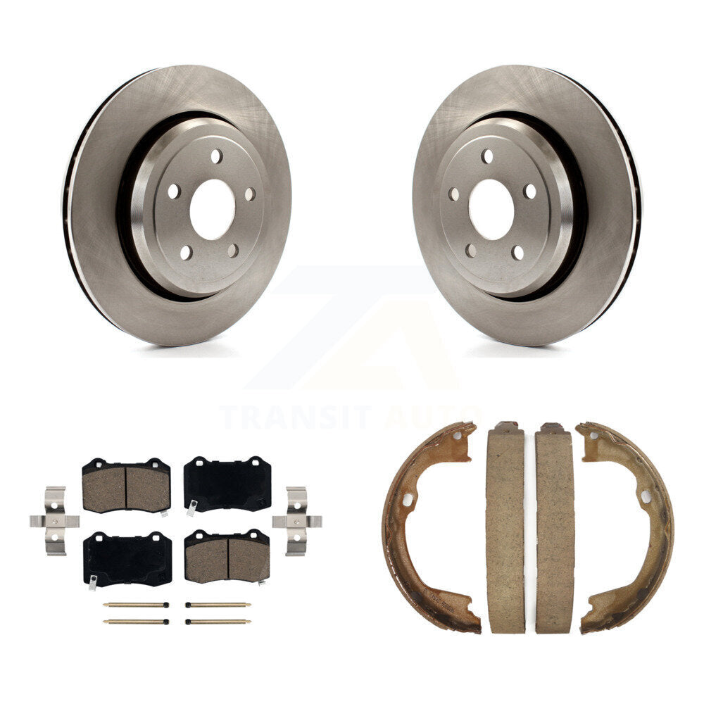 Rear Disc Rotors Ceramic Pads And Parking Shoes Kit For Jeep Grand Cherokee Dodge Durango K8C-103902