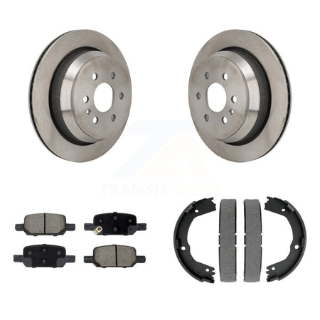 Rear Disc Rotors Ceramic Pads & Parking Brake Shoes Kit For Chevrolet Colorado GMC Canyon K8C-103904
