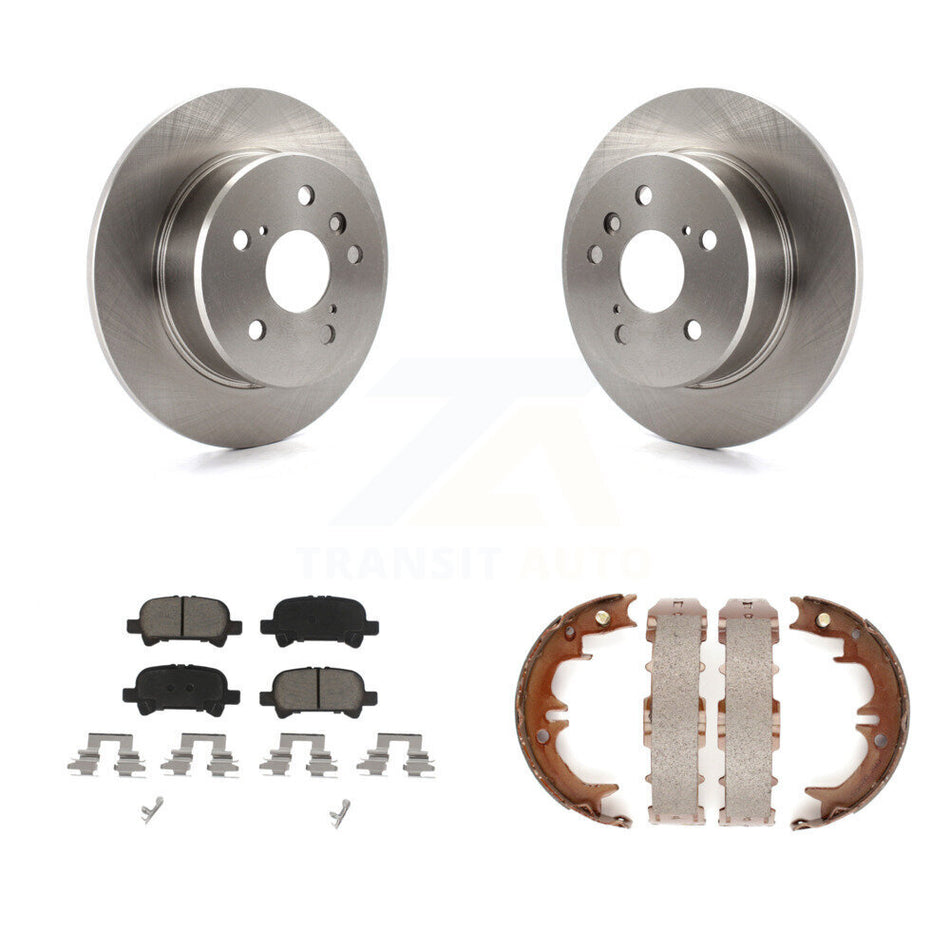 Rear Disc Rotors Ceramic Pads And Parking Brake Shoes Kit For 2000-2004 Toyota Avalon K8C-103905