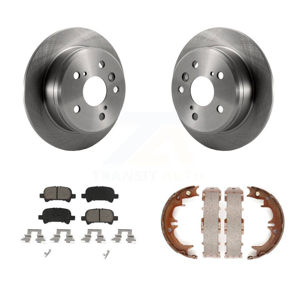 Rear Disc Rotors Ceramic Pads And Parking Brake Shoes Kit For Toyota Camry Solara K8C-103906