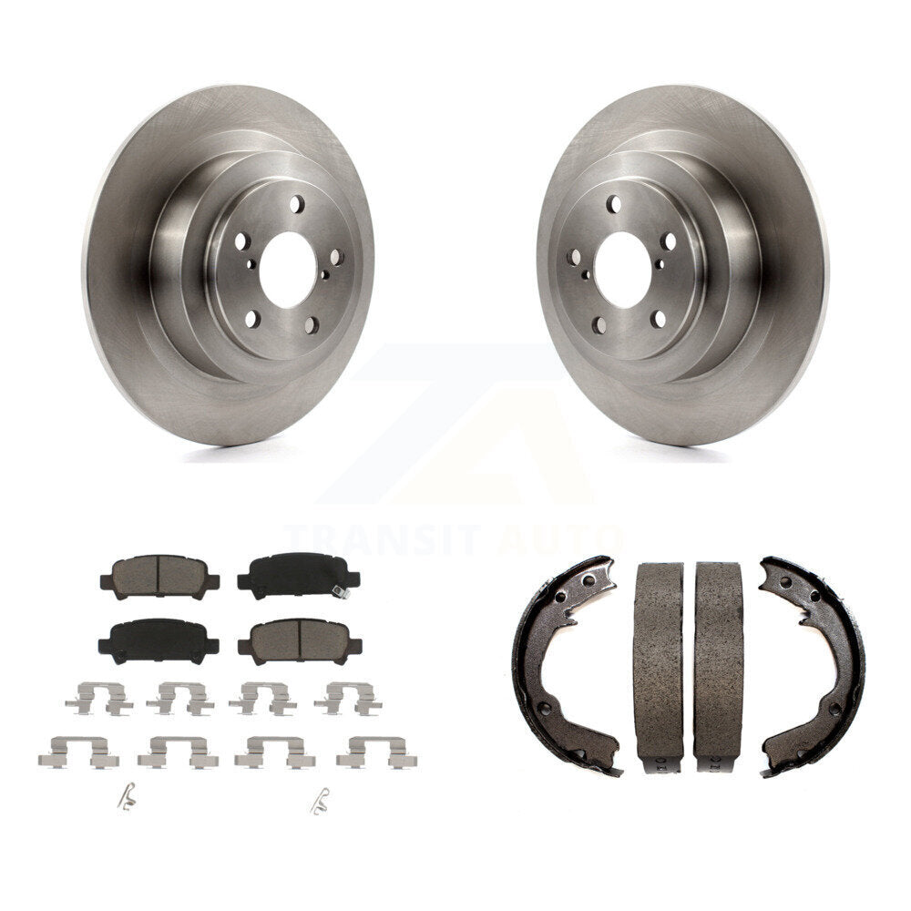 Rear Disc Rotors Ceramic Pads And Parking Brake Shoes Kit For 2000 Subaru Legacy K8C-103910