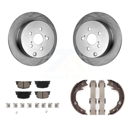 Rear Disc Rotors Ceramic Pads And Parking Brake Shoes Kit For 2005-2010 Scion tC K8C-103912