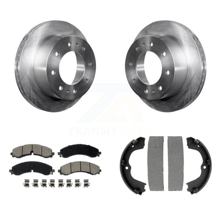 Rear Disc Rotors Ceramic Pads And Parking Shoes Kit For GMC Chevrolet Sierra 2500 HD 3500 K8C-103915