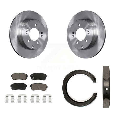 Rear Disc Rotors Ceramic Pads And Parking Shoes Kit For Hyundai Tucson Sonata Kia Cadenza K8C-103927