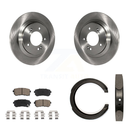 Rear Disc Rotors Ceramic Pads And Parking Brake Shoes Kit For Kia Optima K8C-103931