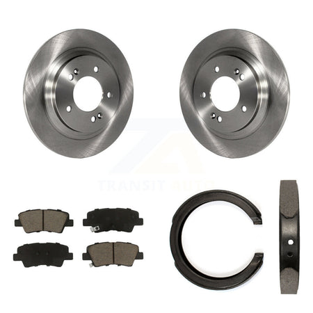 Rear Disc Rotors Ceramic Pads And Parking Brake Shoes Kit For Kia Optima K8C-103932