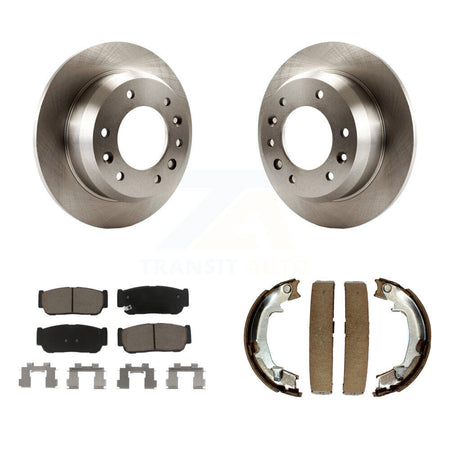 Rear Disc Rotors Ceramic Pads & Parking Brake Shoes Kit For Hyundai Entourage Kia Sedona K8C-103943