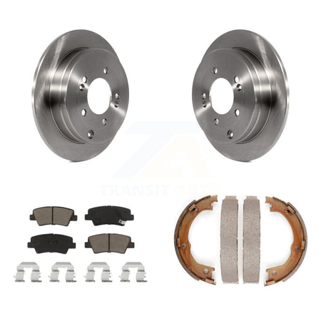 Rear Disc Rotors Ceramic Pads And Parking Brake Shoes Kit For Kia Amanti Hyundai Azera K8C-103945