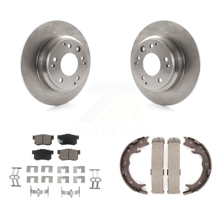 Rear Disc Rotors Ceramic Pads And Parking Brake Shoes Kit For Honda Odyssey Acura RL K8C-103957
