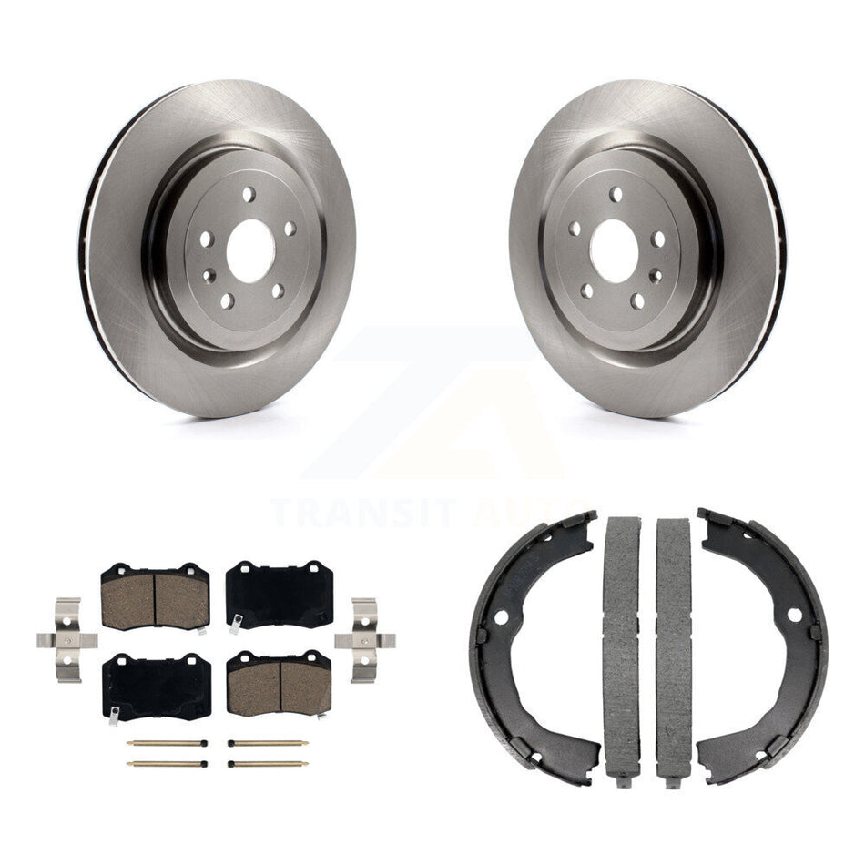 Rear Disc Rotors Ceramic Pads & Parking Brake Shoes Kit For Chevrolet Camaro Cadillac CTS K8C-103958