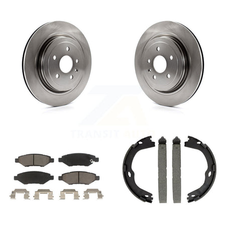 Rear Disc Rotors Ceramic Pads & Parking Shoes Kit For Cadillac CTS With Heavy Duty Brakes K8C-103962