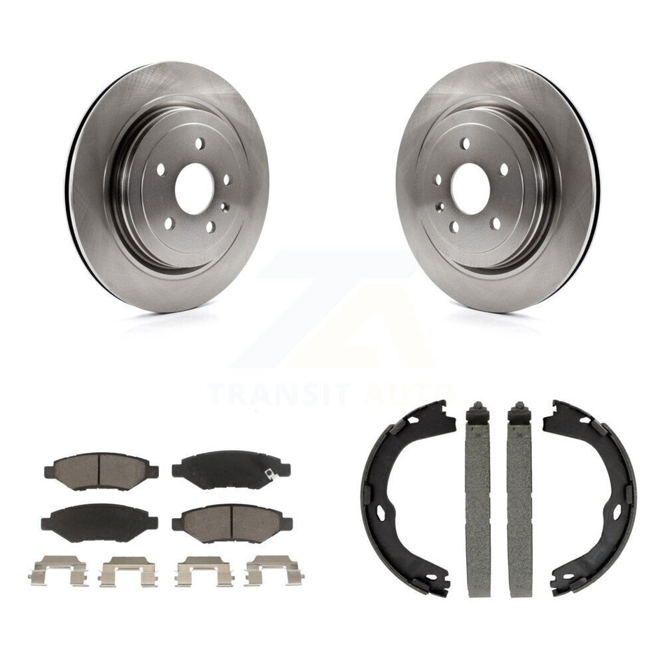 Rear Disc Rotors Ceramic Pads & Parking Shoes Kit For Cadillac CTS With Heavy Duty Brakes K8C-103962