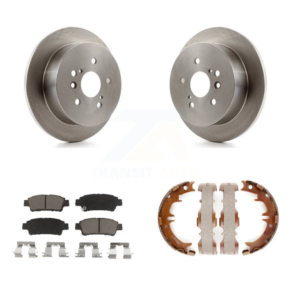 Rear Disc Rotors Ceramic Pads And Parking Brake Shoes Kit For 2004-2010 Toyota Sienna K8C-103979