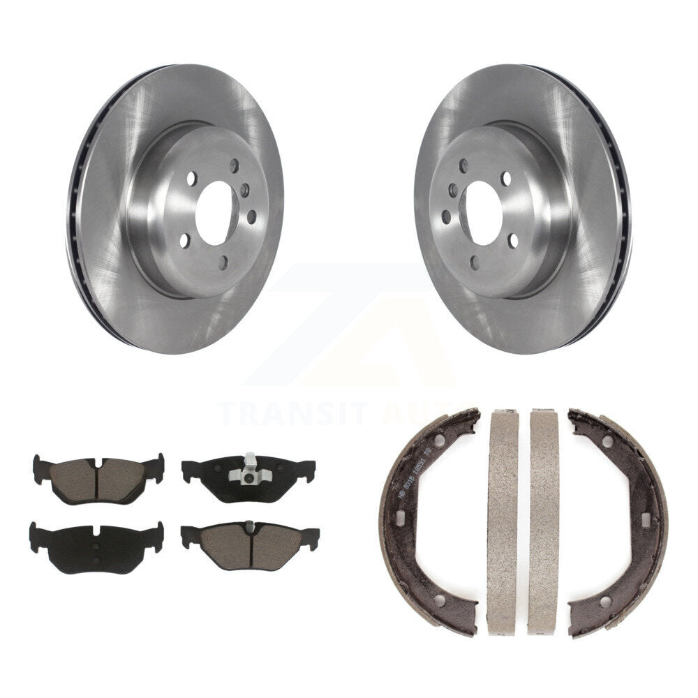 Rear Disc Rotors Ceramic Pads And Parking Brake Shoes Kit For BMW 328i xDrive K8C-103985