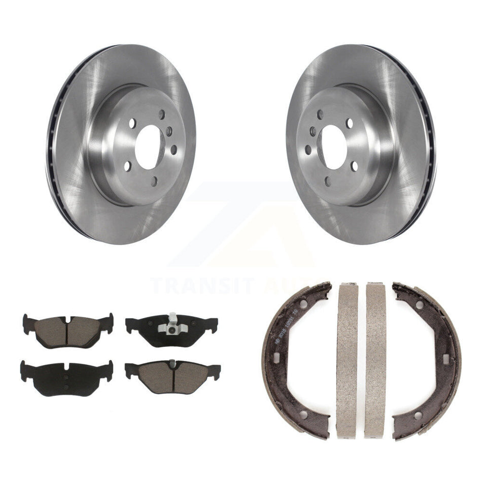 Rear Disc Rotors Ceramic Pads And Parking Brake Shoes Kit For BMW 328i xDrive K8C-103985
