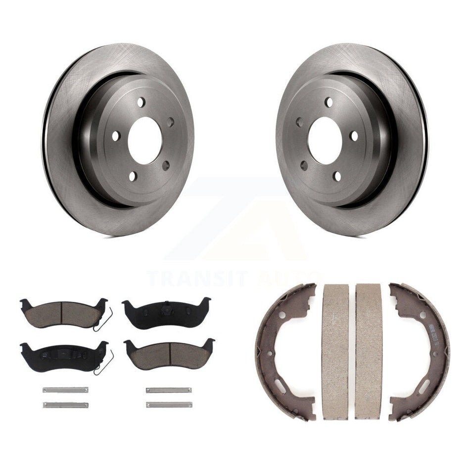 Rear Disc Rotors Ceramic Pads And Parking Shoes Kit For Mercury Grand Marquis Ford Crown K8C-103997