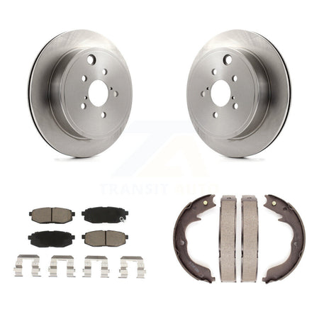 Rear Disc Rotors Ceramic Pads And Parking Brake Shoes Kit For Subaru Outback Legacy K8C-104014