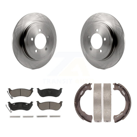 Rear Disc Rotors Ceramic Pads And Parking Shoes Kit For Ford Explorer Sport Trac Mercury K8C-104019
