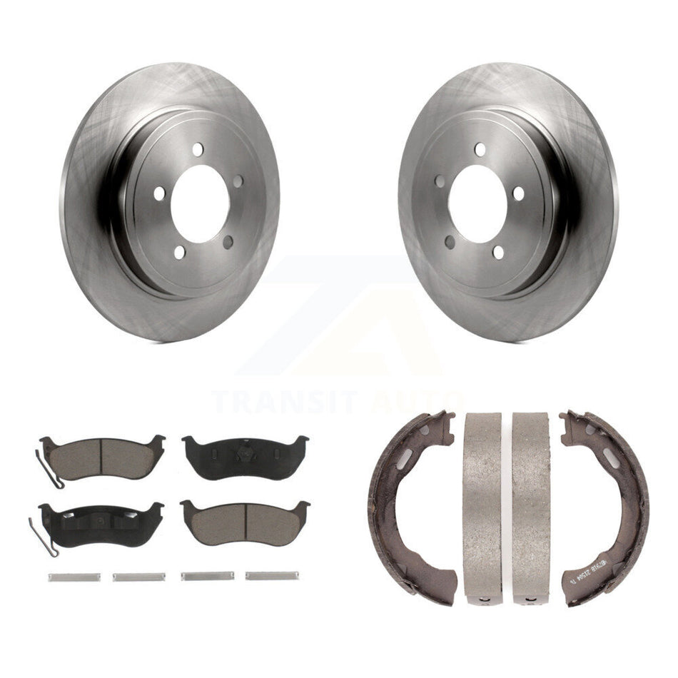 Rear Disc Rotors Ceramic Pads And Parking Shoes Kit For Ford Explorer Sport Trac Mercury K8C-104019